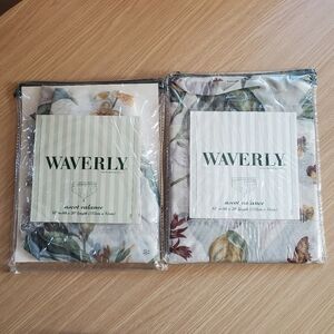 Waverly ascot‎ valance sheer garden images floral cottagecore set of two